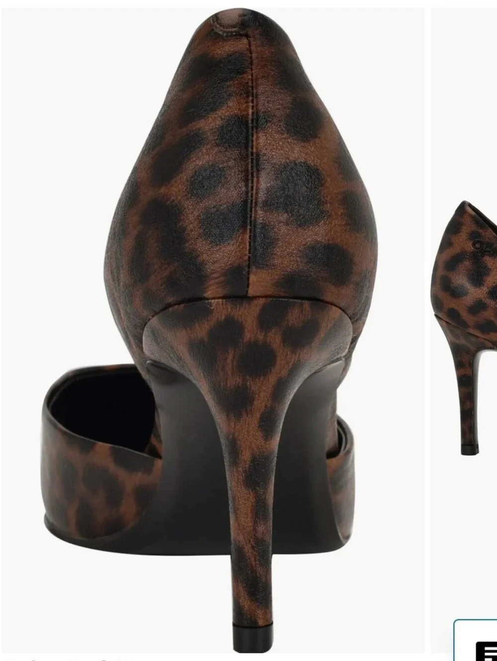 Calvin Klein Leopard Print Pointed-Toe Stiletto Pump - Brown & Black